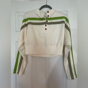 NEW BDG Brooke Henley Ivory Cropped Sweater Medium